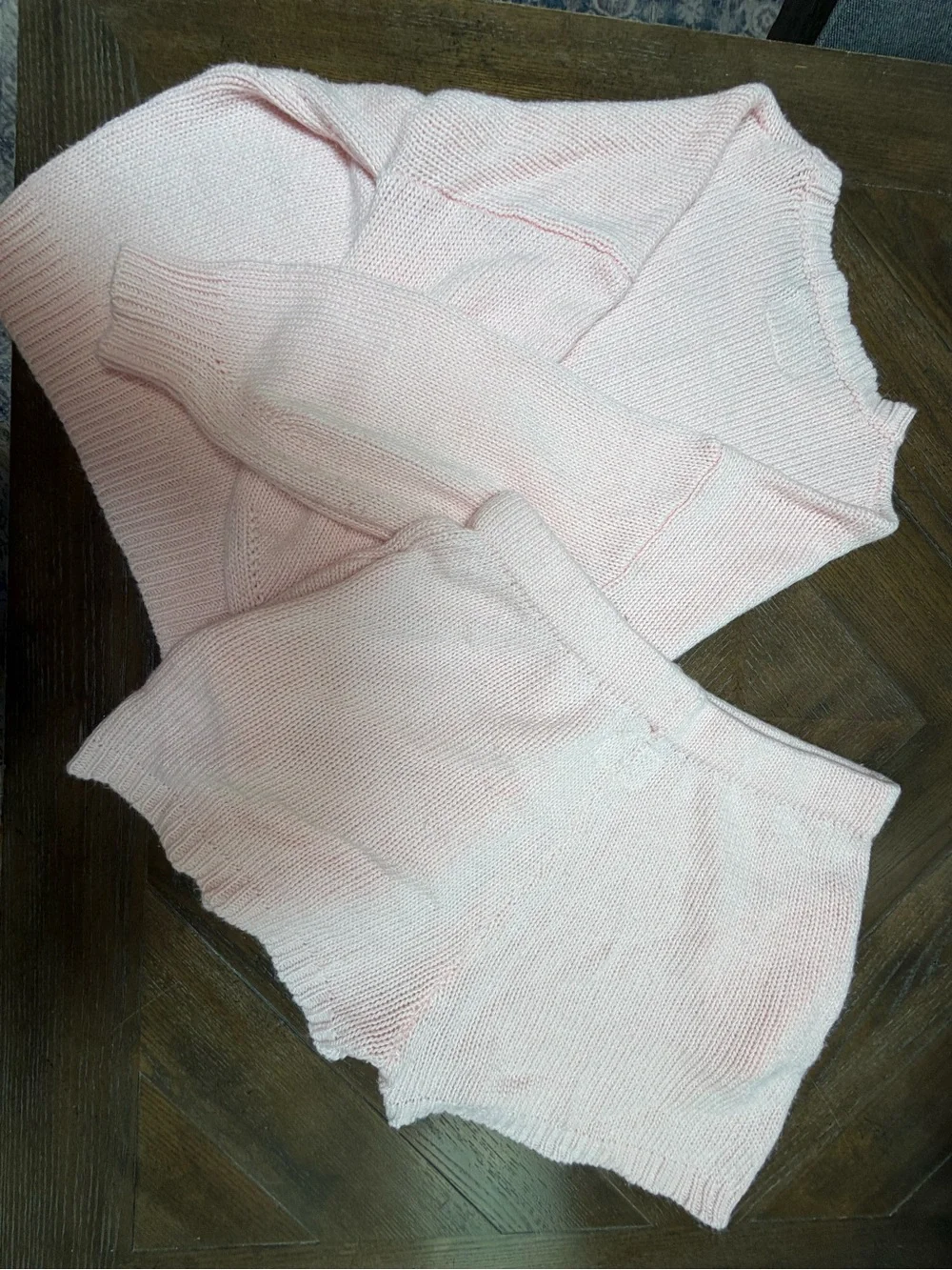 LaVouté Pink Knit 2-Piece Sweater & Shorts Set XL